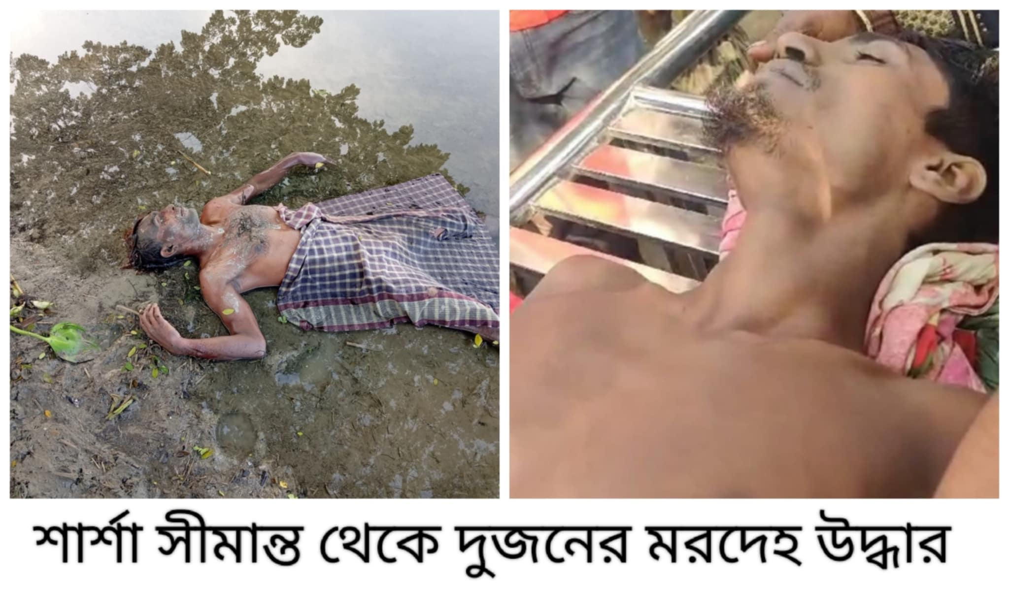 শার্শার বেনাপোল সীমান্তের ইছামতি নদীর তীর থেকে দু’টি  মরদেহ উদ্ধার  