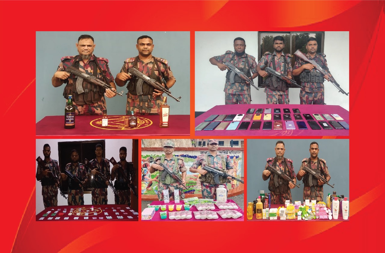সীমান্তে বিজিবির নিরলস অভিযানে চৌদ্দ লক্ষ তেতাল্লিশ হাজার টাকার মাদক দ্রব্য আটক