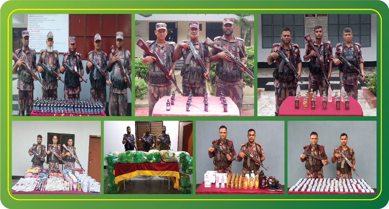 যশোর সীমান্তে অভিযান চালিয়ে মাদকদ্রব্য এবং চোরাচালানী মালামাল আটক করেছে বিজিবি