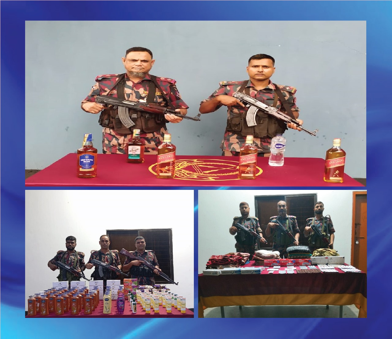 যশোর সীমান্তে অভিযান চালিয়ে মাদকদ্রব্য সহ চোরাচালানী মালামাল আটক করেছে বিজিবি