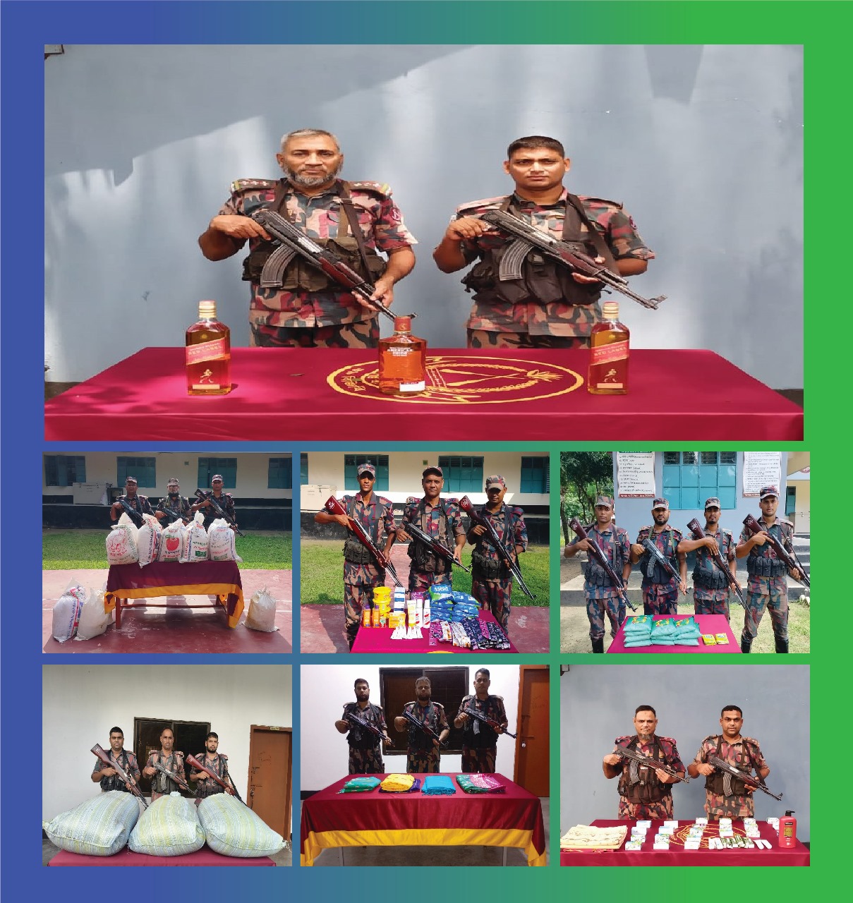 সীমান্তে বিজিবির অভিযানে মাদক দ্রব্য সহ চোরাচালানী মালামাল আটক