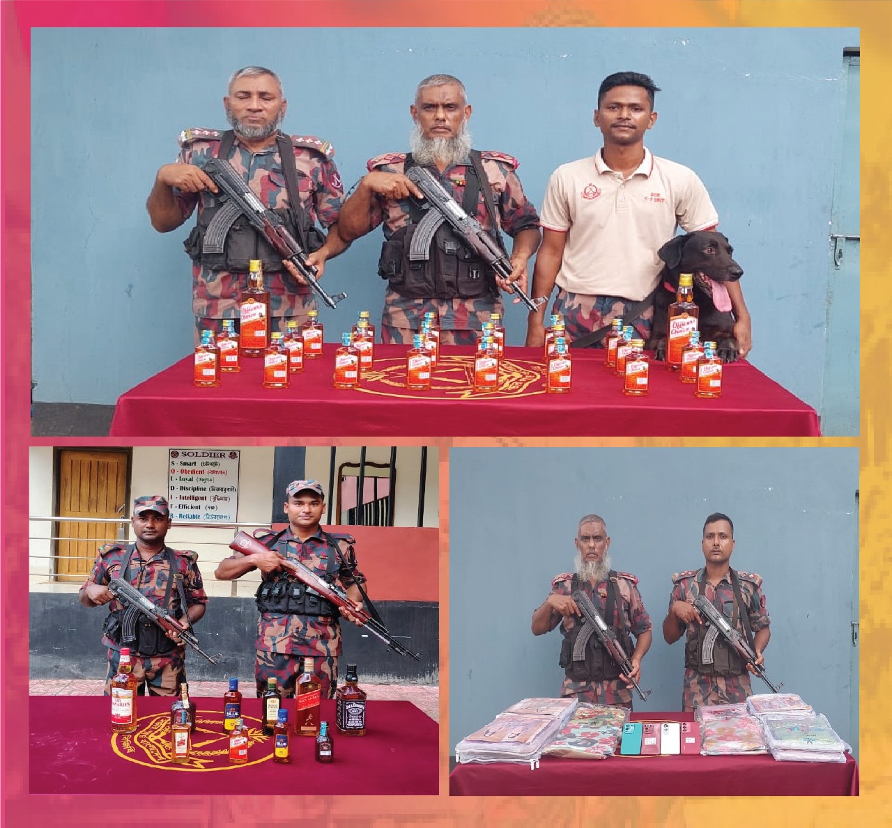 যশোর সীমান্তে অভিযানে মাদকদ্রব্য সহ অবৈধ চোরাচালানী মালামাল আটক বিজিবির