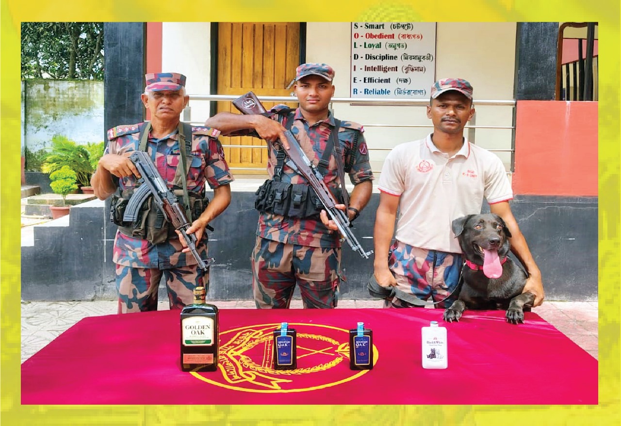 সীমান্তে অভিযান চালিয়ে মাদকদ্রব্য ও অবৈধ চোরাচালানী মালামাল আটক বিজিবির