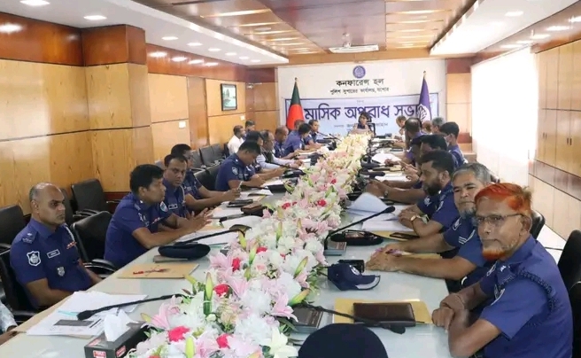 যশোরে পুলিশের মাসিক অপরাধ সভা অনুষ্ঠিত