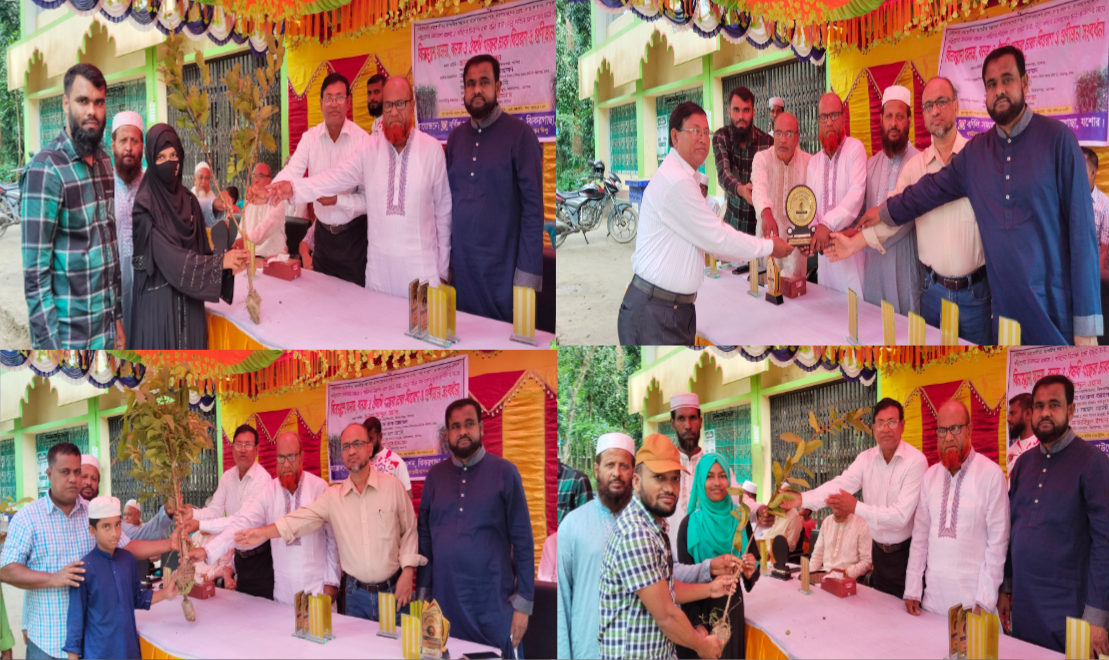 ঝিকরগাছায় মাদ্রাসার শিক্ষার্থীদের মাঝে গাছের চারা বিতরণ ও গুনিজন সংবর্ধনা