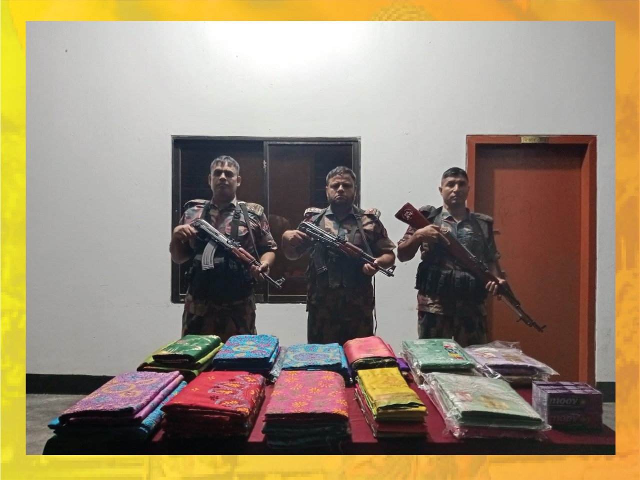 সীমান্তে অভিযান চালিয়ে ৩,১৪,৯০০টাকার মালামাল আটক করেছে বিজিবি।