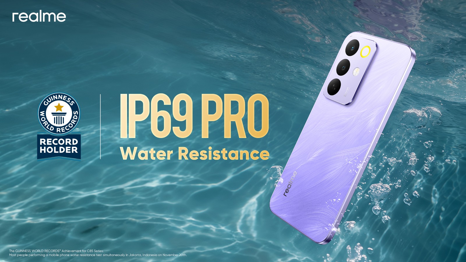 রিয়েলমি সি৮৫ সিরিজ ওয়াটার-রেজিজট্যান্সে গিনেস ওয়ার্ল্ড রেকর্ডস