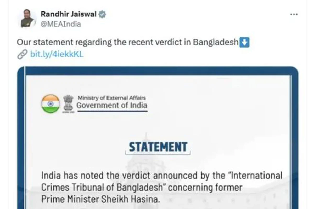 শেখ হাসিনার মৃত্যুদণ্ডের রায় নিয়ে যে মন্তব্য ভারতের