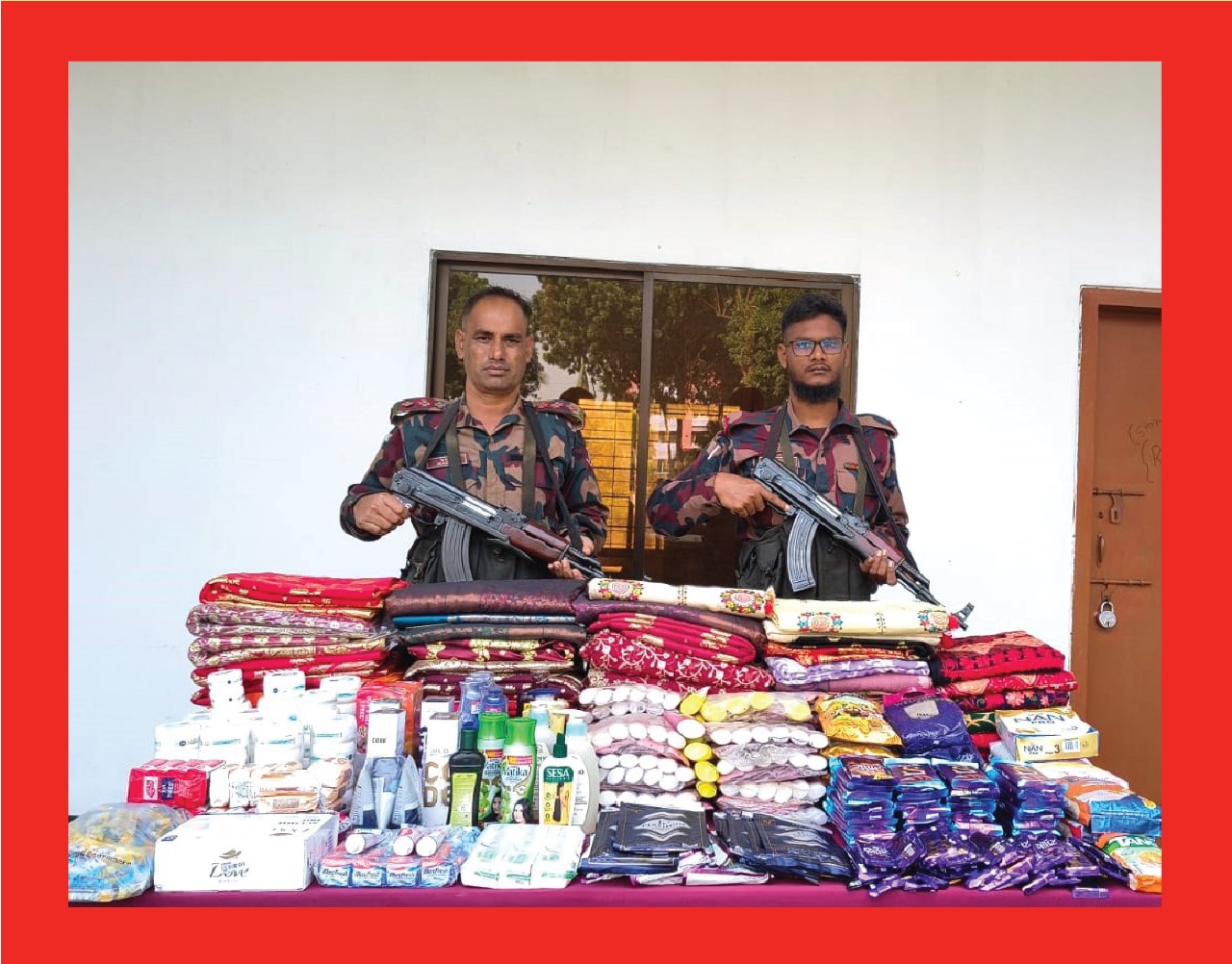 সীমান্তে অভিযানে অবৈধ চোরাচালানী মালামাল আটক ৪৯ বিজিবির