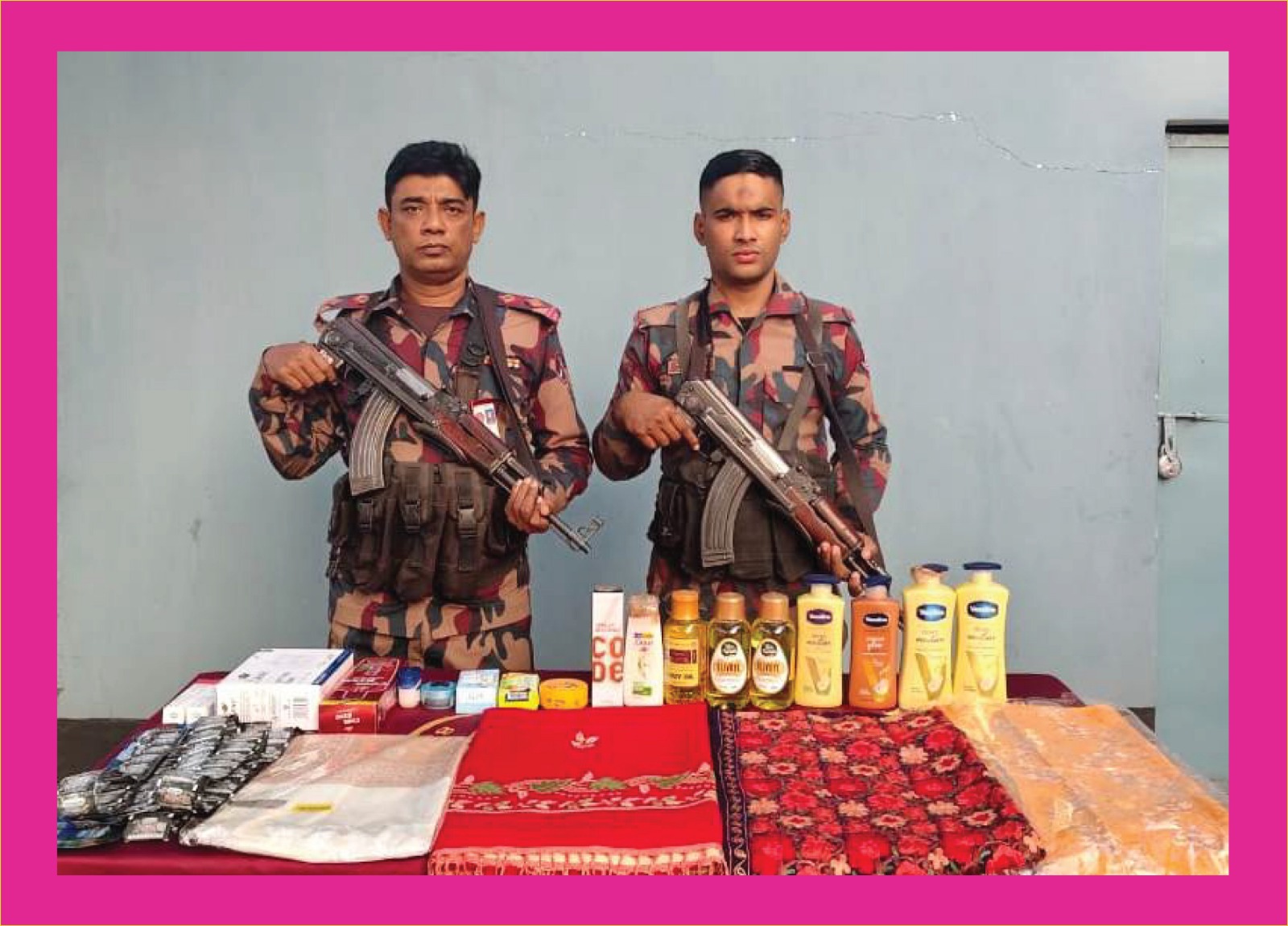 সীমান্তে অভিযানে চোরাচালানী মালামাল আটক