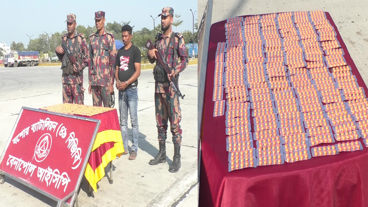 বেনাপোলে ভারতীয় ট্রাক থেকে নেশার ট্যাবলেট সহ ভারতীয় ট্রাক চালক আটক