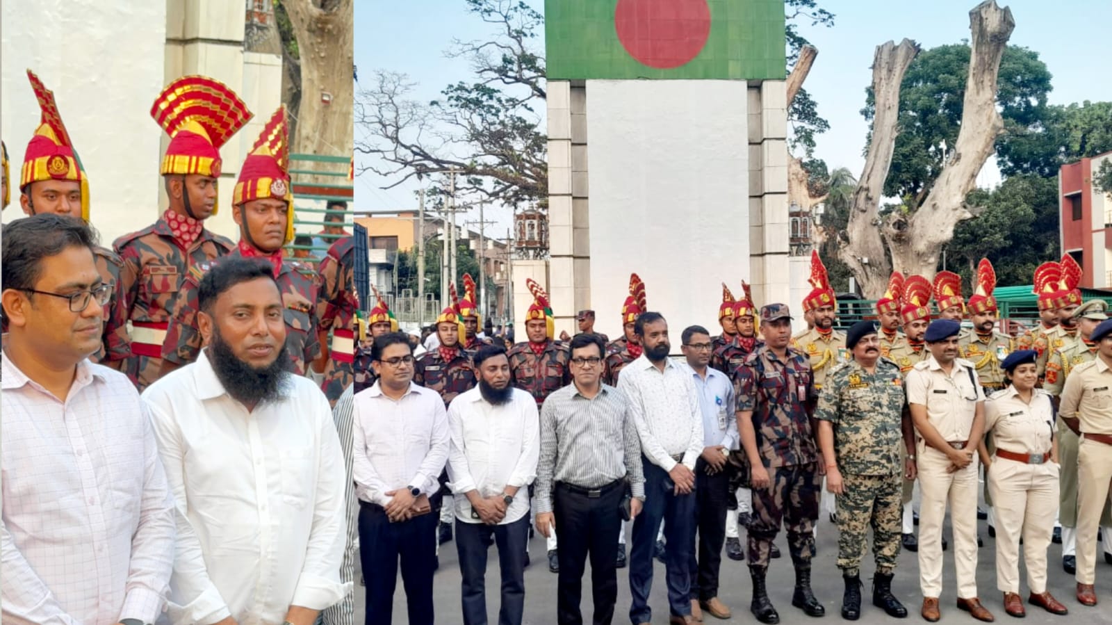 বেনাপোলে নোম্যান্সল্যান্ডে বিজিবি–বিএসএফ যৌথ রিট্রিট সিরিমনি প্যারেড