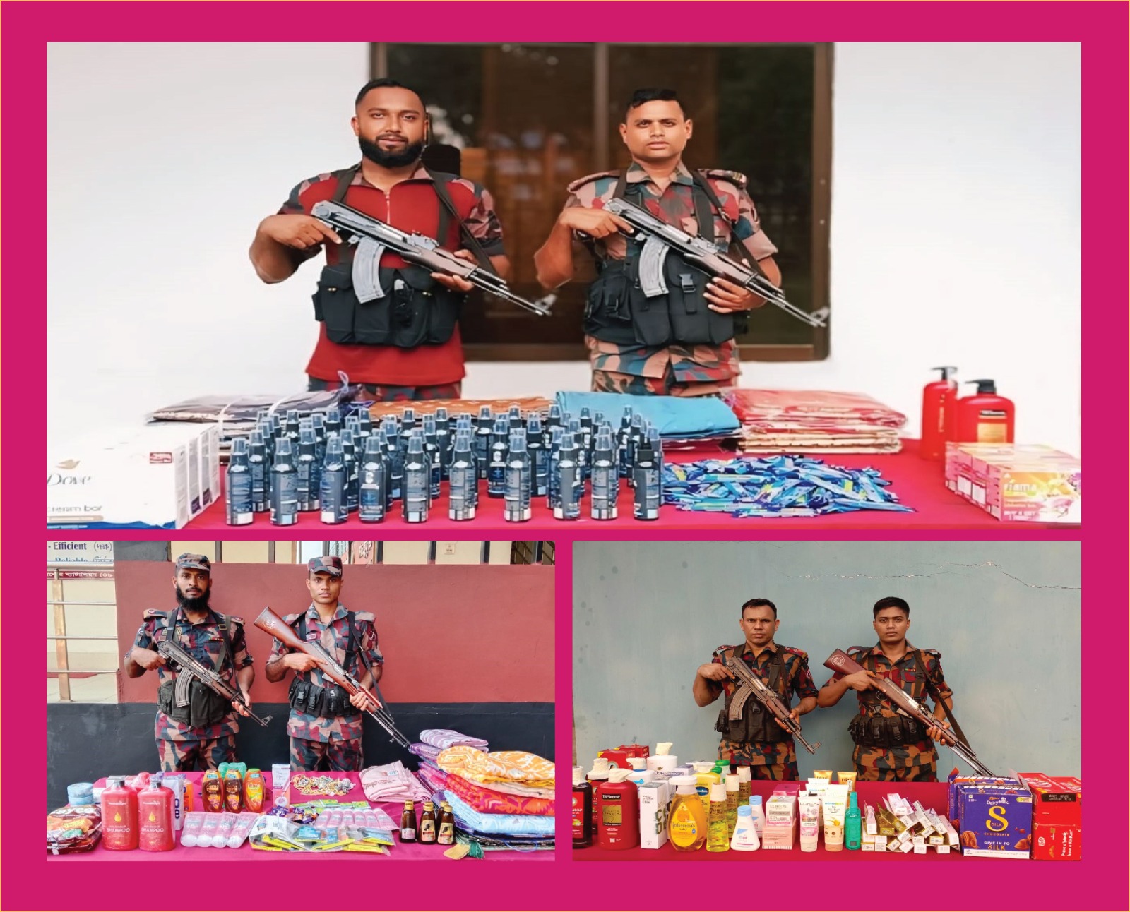 যশোর সীমান্তে অভিযান চালিয়ে অবৈধ চোরাচালানী মালামাল আটক