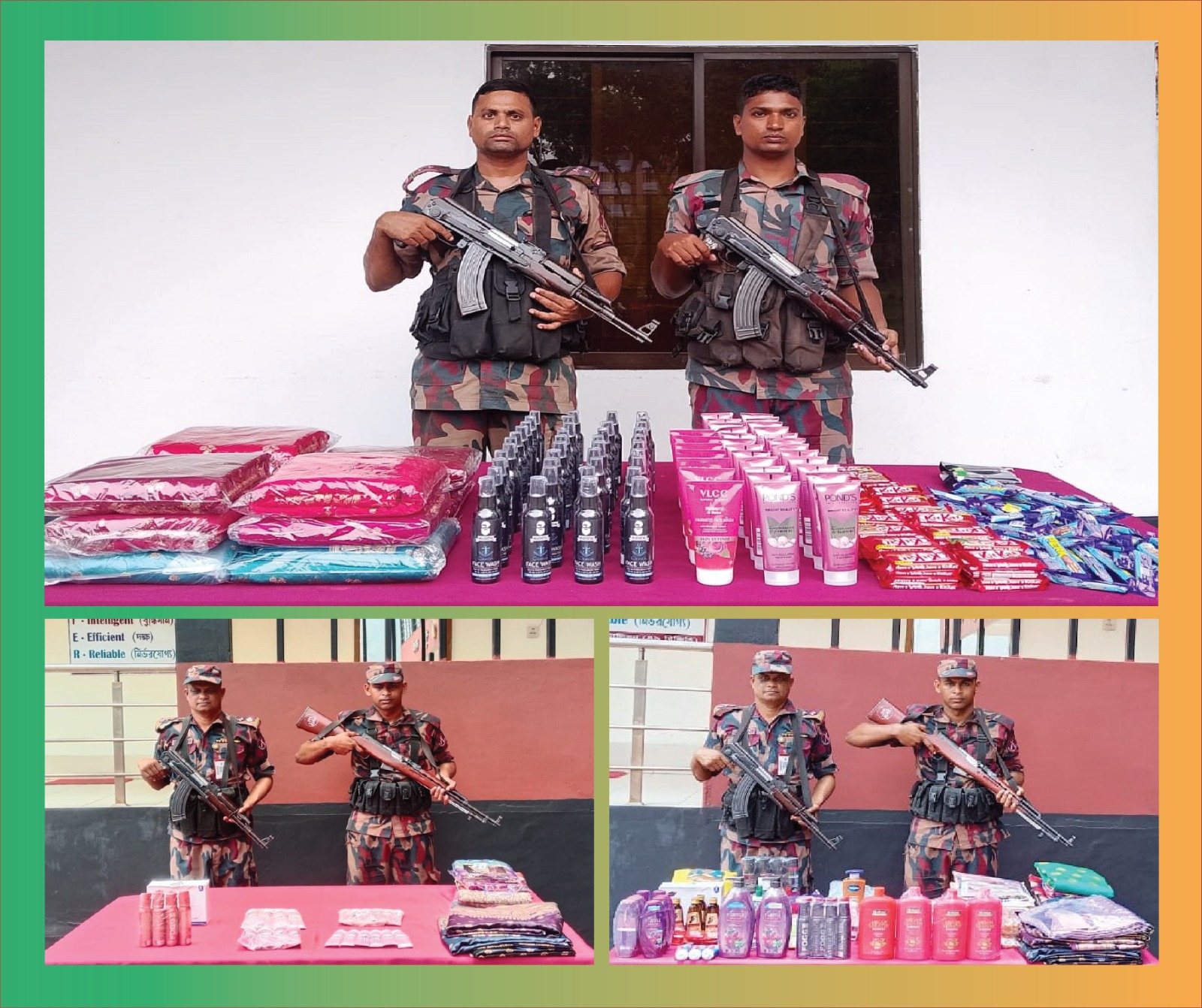 যশোর সীমান্তে অভিযান চালিয়ে অবৈধ চোরাচালানী মালামাল আটক বিজিবির