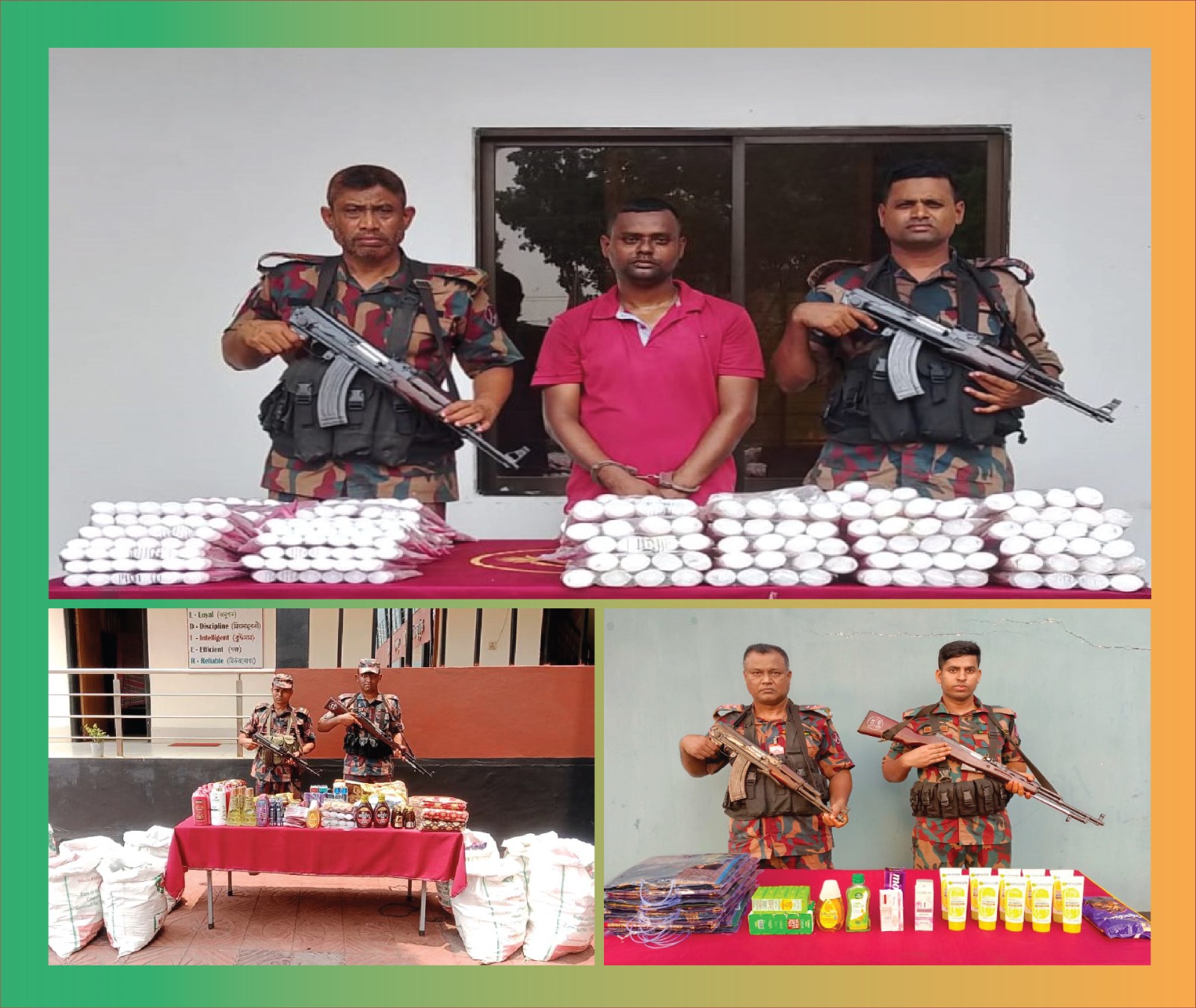 যশোরের শার্শা সীমান্ত থেকে অবৈধ চোরাচালানী মালামাল সহ ১ জনকে আটক করেছে বিজিবি