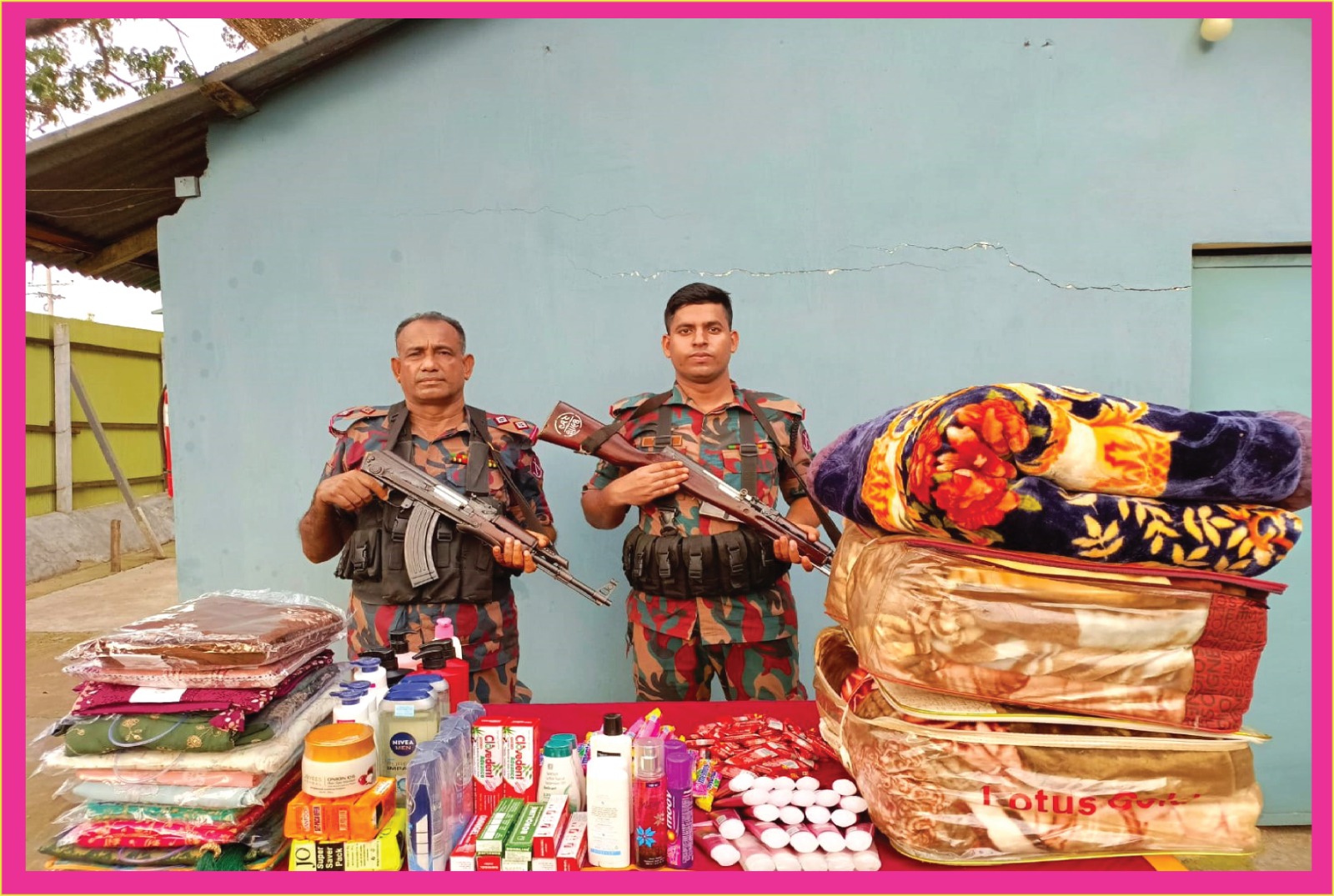 সীমান্তে অভিযান চালিয়ে চোরাচালানী মালামাল আটক বিজিবির