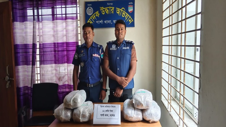 শার্শায় মাদক বিরোধী অভিযানে ১২কেজি গাঁজা উদ্ধার