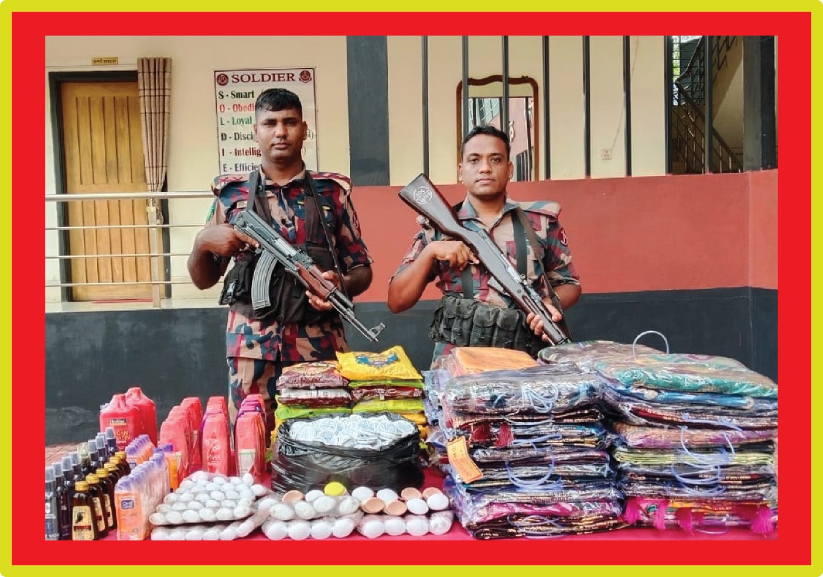 যশোর সীমান্তে চোরাচালানী মালামাল আটক