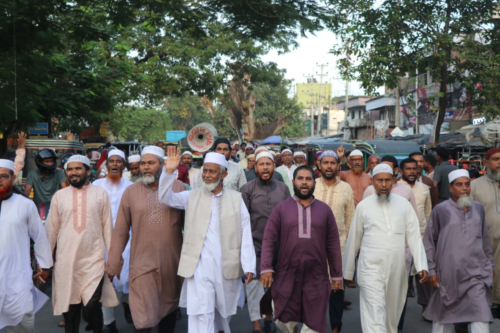 নাভারণে এমপি আজীজুর রহমানের নেতৃত্বে ১১ দলীয় ঐক্যজোটের লংমার্চ উপলক্ষে স্বাগত মিছিল